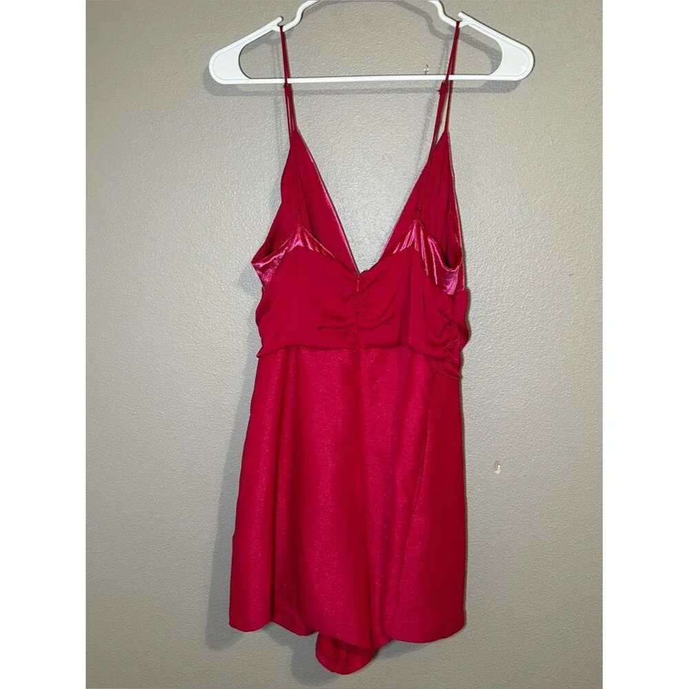 NEW Free People Skylie Saylor Pink Colorblock Going Out Romper Women’s Size 12